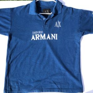 Armani exchange blue collar shirt